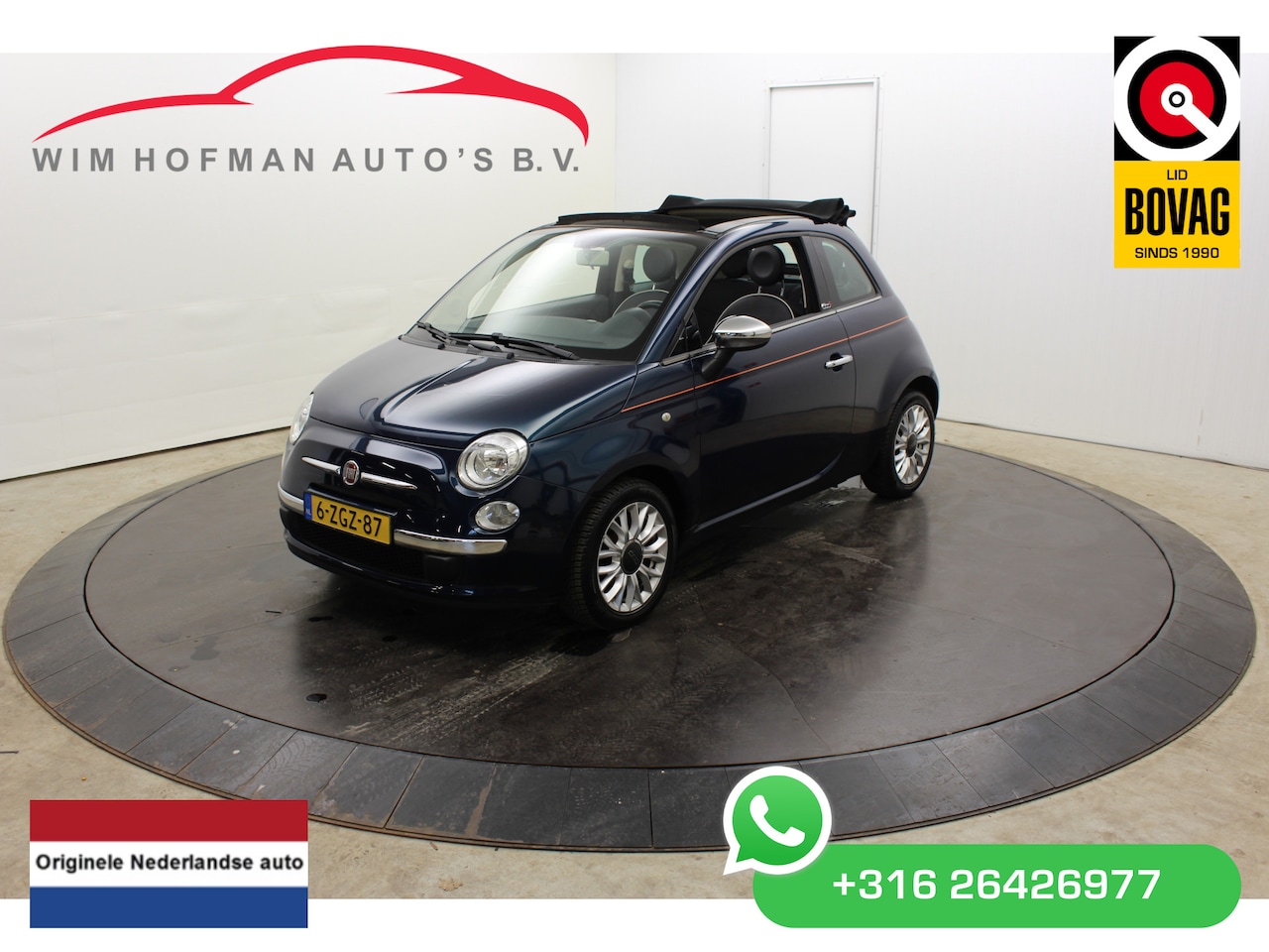 Fiat 500 C - 0.9 TwinAir Turbo Lounge Airco Cabrio Parkeer sensoren - AutoWereld.nl