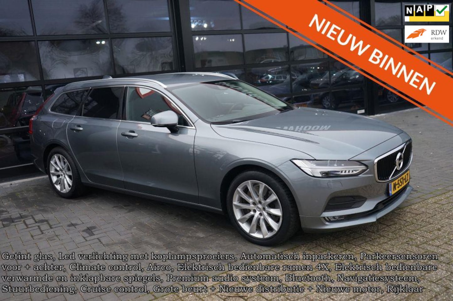 Volvo V90 - 2.0 T5 R-Design 2.0 T5 R-Design, Navi, Led, Clima, Leder, CC - AutoWereld.nl