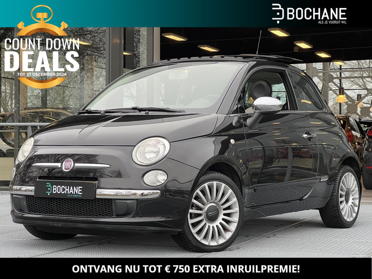 Fiat 500 - 1.2 Dualogic Lounge | Schuif/kanteldak | Lichmetalen velgen 16" - AutoWereld.nl