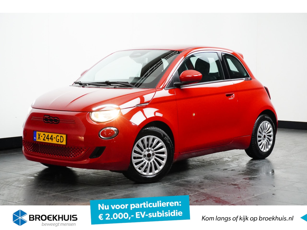 Fiat 500 - RED 24 kWh 3 Fase €2000 SUBSIDIE | Navigatie by App | Cruise Control | Airco | Keyless-Sta - AutoWereld.nl