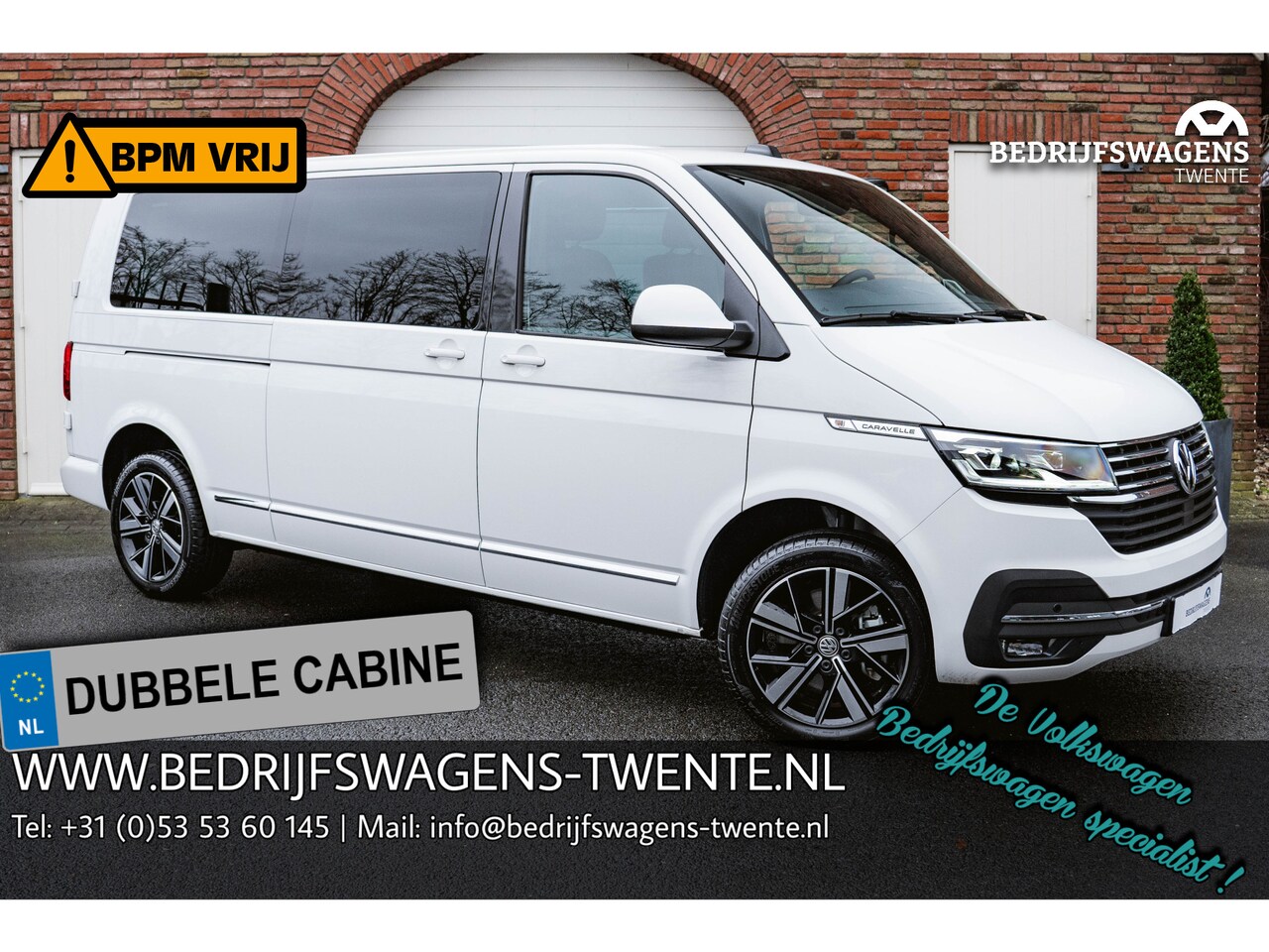 Volkswagen Transporter Caravelle - T6.1 2.0 TDI 204 PK DSG L2H1 DUB/CAB A-Deuren ACC | LED | Leder | Apple Carplay/ Android A - AutoWereld.nl