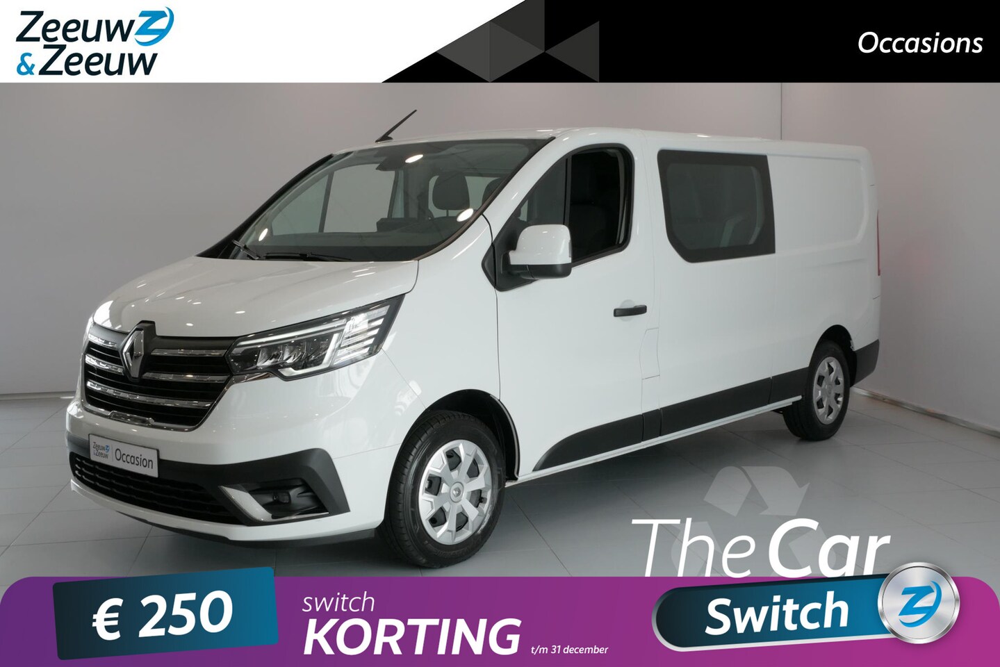 Renault Trafic - 2.0 dCi 110 T29 L2H1 DC Work Edition *Navi*Airco*Parkeersensoren*Passagiersbank*Trekhaak*V - AutoWereld.nl