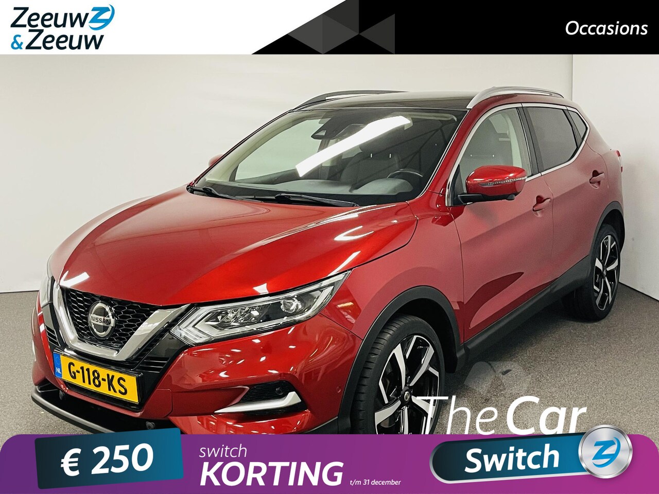 Nissan Qashqai - 1.3 DIG-T Tekna Navi airco camera parkeersensoren stoelverwarming lm velgen panoramadak Ze - AutoWereld.nl