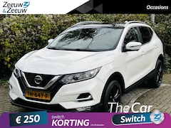 Nissan Qashqai - 1.2 N-Connecta Automaat , navi , camera , panoramadak , stoelverwarming , lm velgen zwart