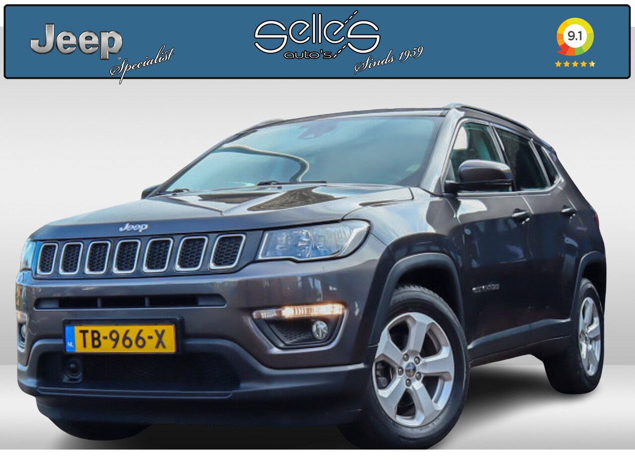 Jeep Compass - 1.4 Longitude | Navigatie | Achteruitrijcamera | Carplay | Lichtmetalen Velgen | Half Lede - AutoWereld.nl