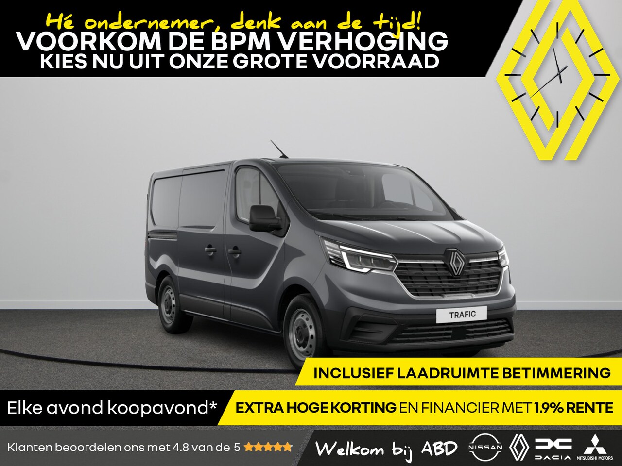 Renault Trafic - Gesloten Bestel L2H1 T30 dCi 130 6MT Advance | C-Shape LED dagrijverlichting | EASY LINK n - AutoWereld.nl