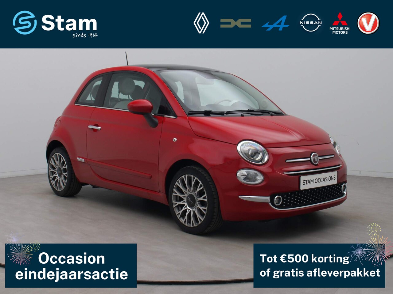 Fiat 500 - 81pk TwinAir Turbo Lounge Airco | Cruise | Navi | Panoramadak - AutoWereld.nl