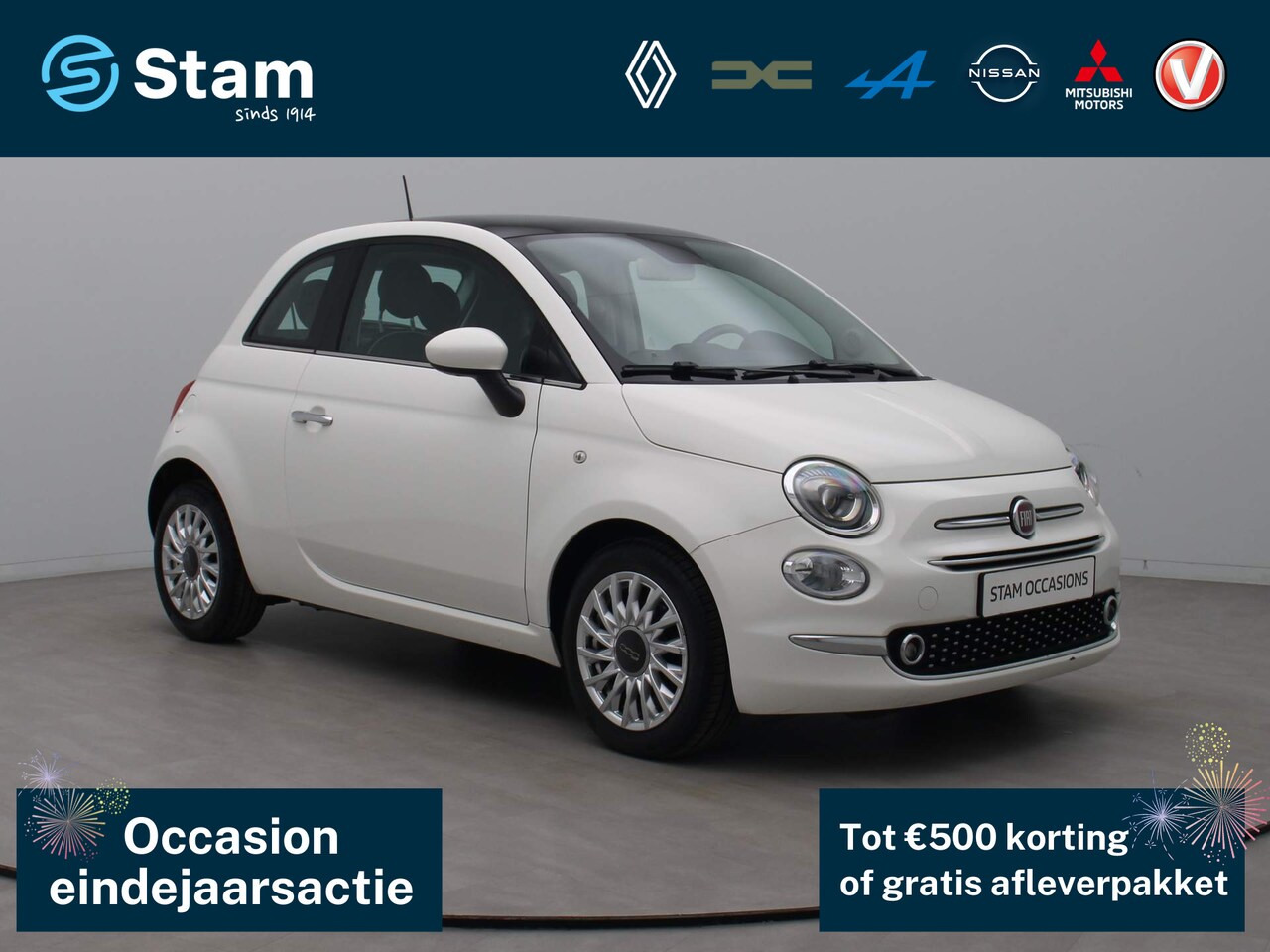 Fiat 500 - 85pk TwinAir Turbo Lounge Airco | Cruise | Navi | Panoramadak - AutoWereld.nl