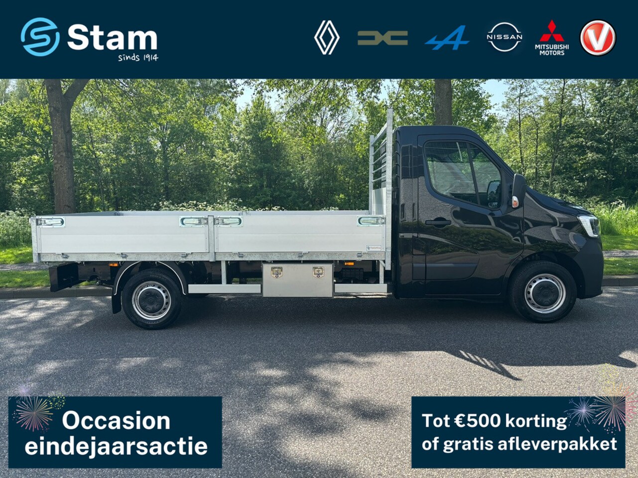 Renault Master - 164pk Master Open Laadbak 7.8m2 T35 L3 FWD dCi EUVIE CC Comfort NIEUW! | Airco | LAADBAK | - AutoWereld.nl