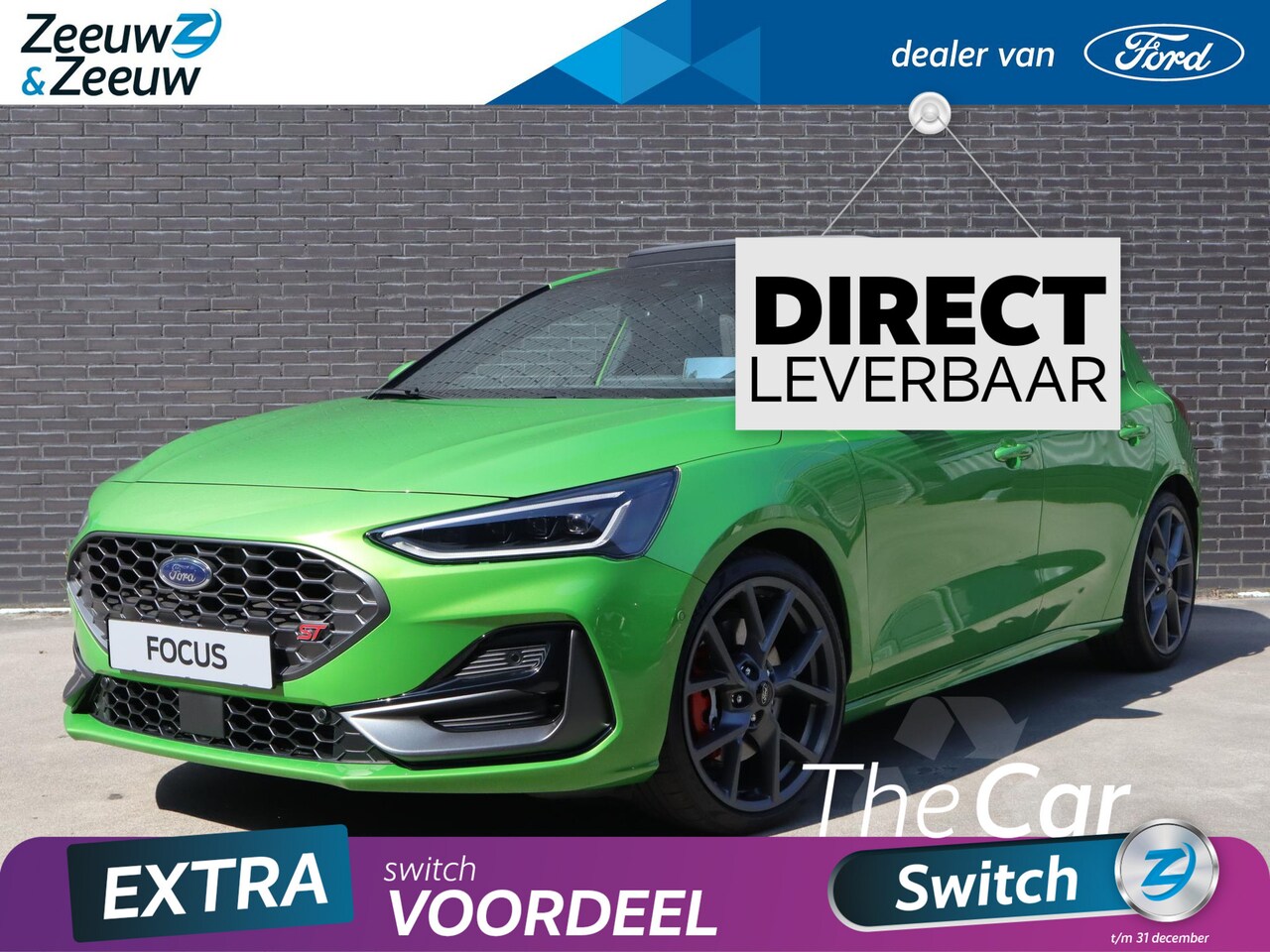 Ford Focus - 2.3 EcoBoost ST-X 280pk | Mean green | €5.250 korting | Performance pack ST-X | Panoramada - AutoWereld.nl