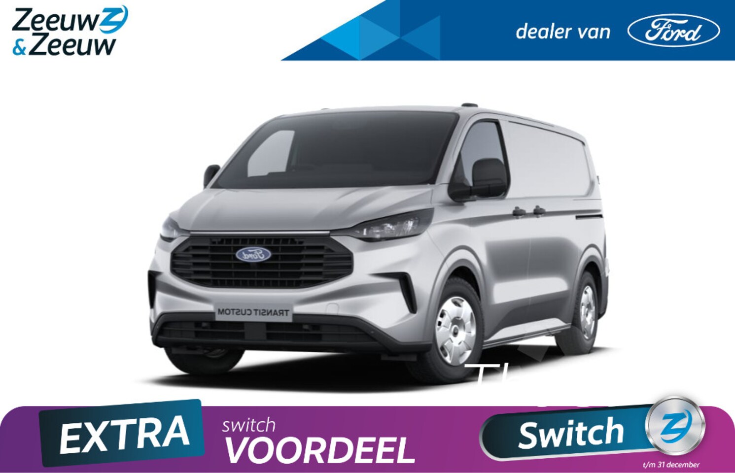 Ford Transit Custom - 280 2.0 TDCI L1H1 Trend 110PK | uit voorraad leverbaar | Frozen White / Moondust Silver | - AutoWereld.nl