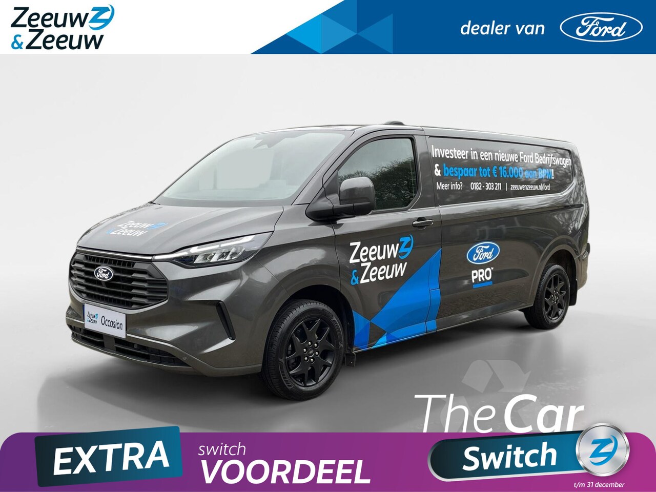 Ford Transit Custom - 300 2.0 TDCI L2H1 Limited 136PK Automaat | 17" " Sport" velgen | Navigatie | Trekhaak | Ca - AutoWereld.nl