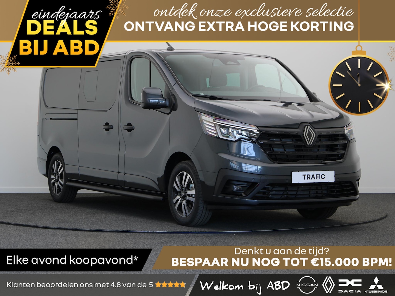 Renault Trafic - 2.0 Blue dCi EDC 170pk T29 L2H1 Extra DC | Anniversary | Sidebars | Zwarte logo's | Glassl - AutoWereld.nl