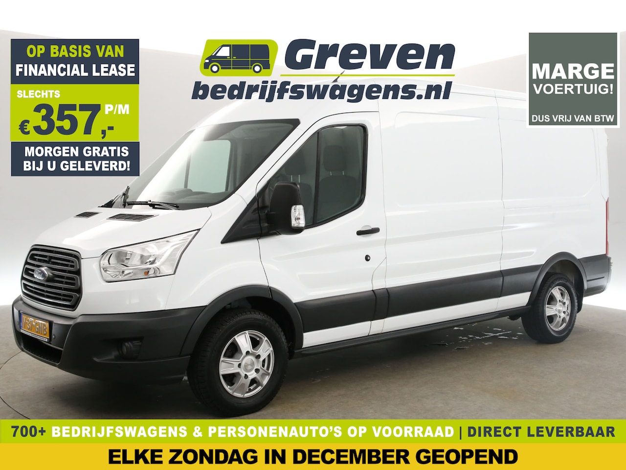 Ford Transit - 310 2.0 TDCI L3H2 | Marge | Airco Cruise PDC 3 Persoons LED 16"LMV Elektrpakket Trekhaak - AutoWereld.nl