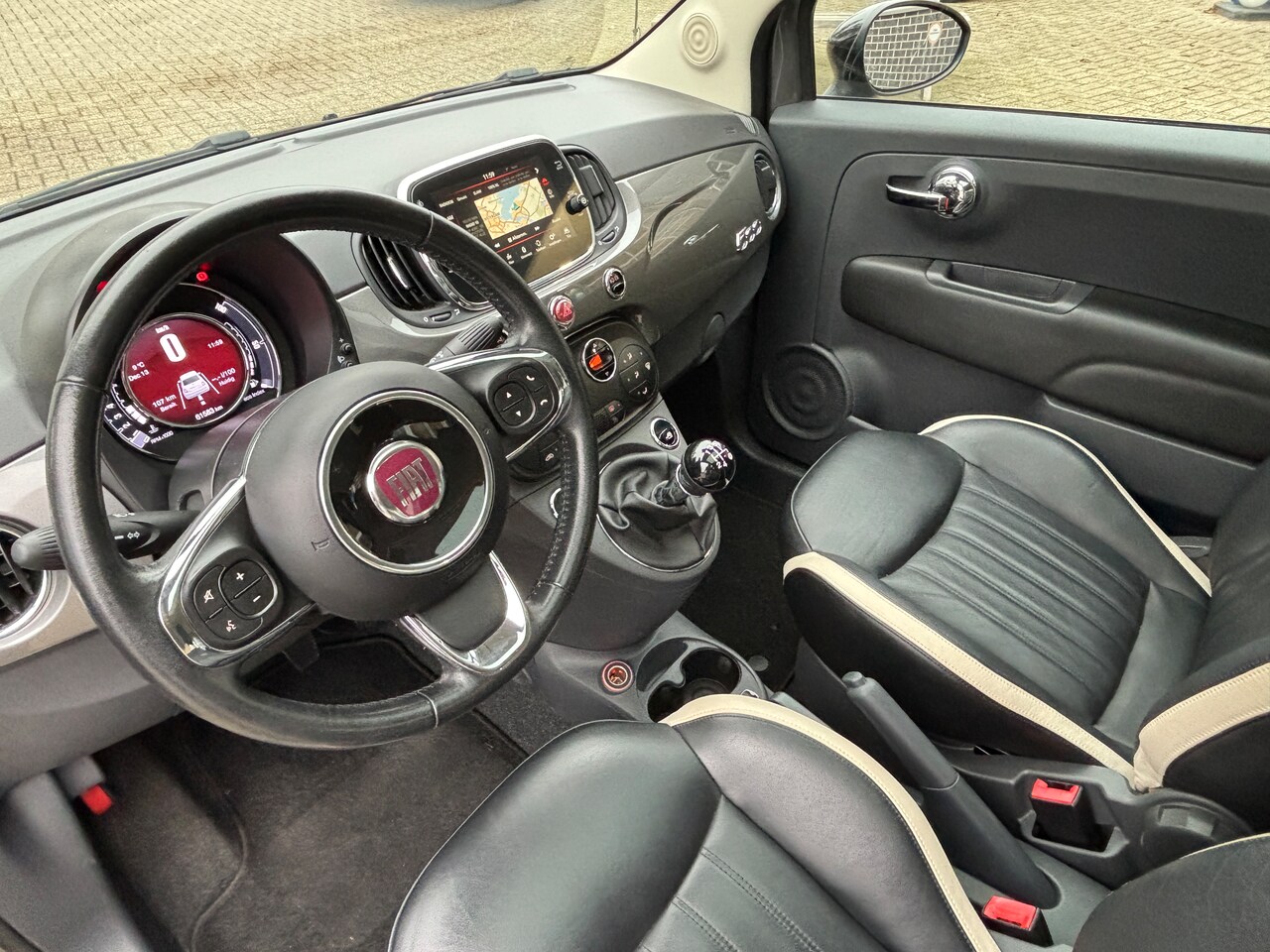 Fiat 500 - 0.9 TwinAir Turbo Lounge Sport | Org-NL auto. Leder. Navi. Etc. Lage km.