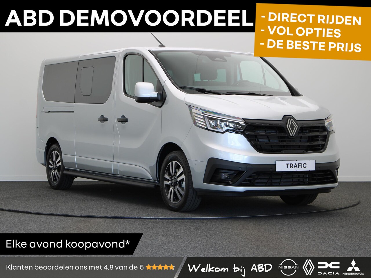 Renault Trafic - 2.0 dCi EDC 170pk T29 L2H1 Extra DC | Anniversary | Sidebars | Zwarte logo's | Glasslook | - AutoWereld.nl