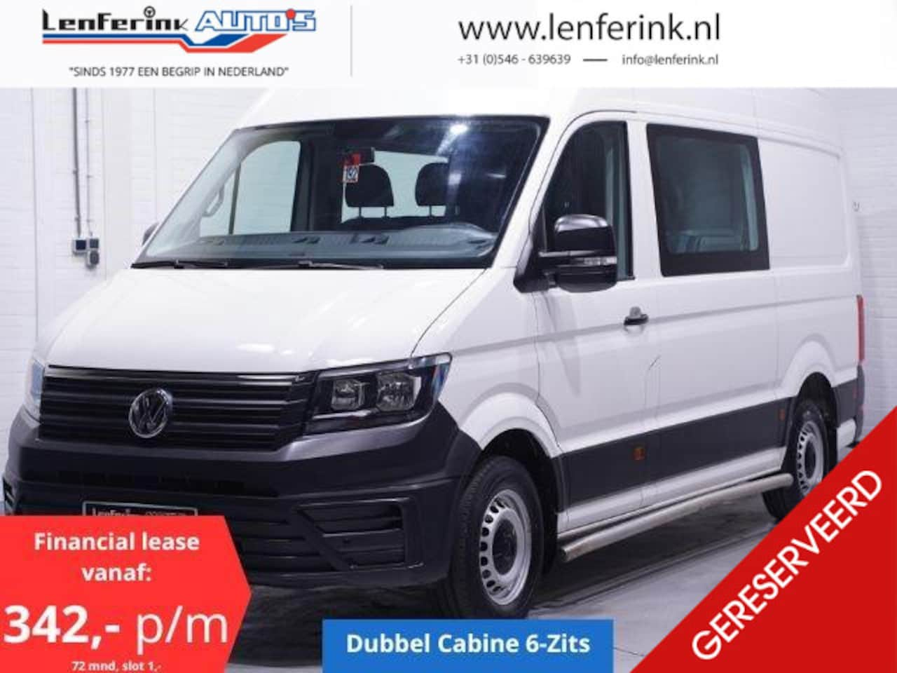 Volkswagen Crafter - 2.0 TDI L3H3 Dubbel Cabine 6-Zits Navi, Camera Airco, Laadruimte Pakket, PDC V+A, Sidebars - AutoWereld.nl