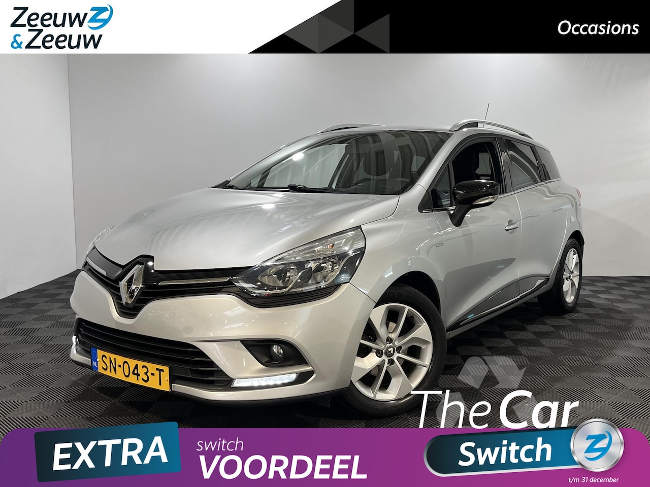 Renault Clio Estate - 0.9 - 90PK TCe Limited *Navi*Airco*Parkeersensoren*Lichtmetalen Velgen*Keyless Entry*Deale - AutoWereld.nl