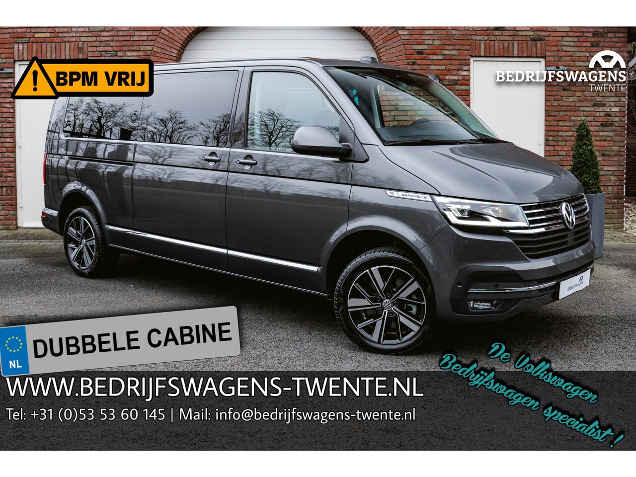 Volkswagen Transporter Caravelle - T6.1 2.0 TDI 204 PK DSG L2H1 DUB/CAB A-Klep ACC | LED | Leder |  | Privacy glass | - AutoWereld.nl