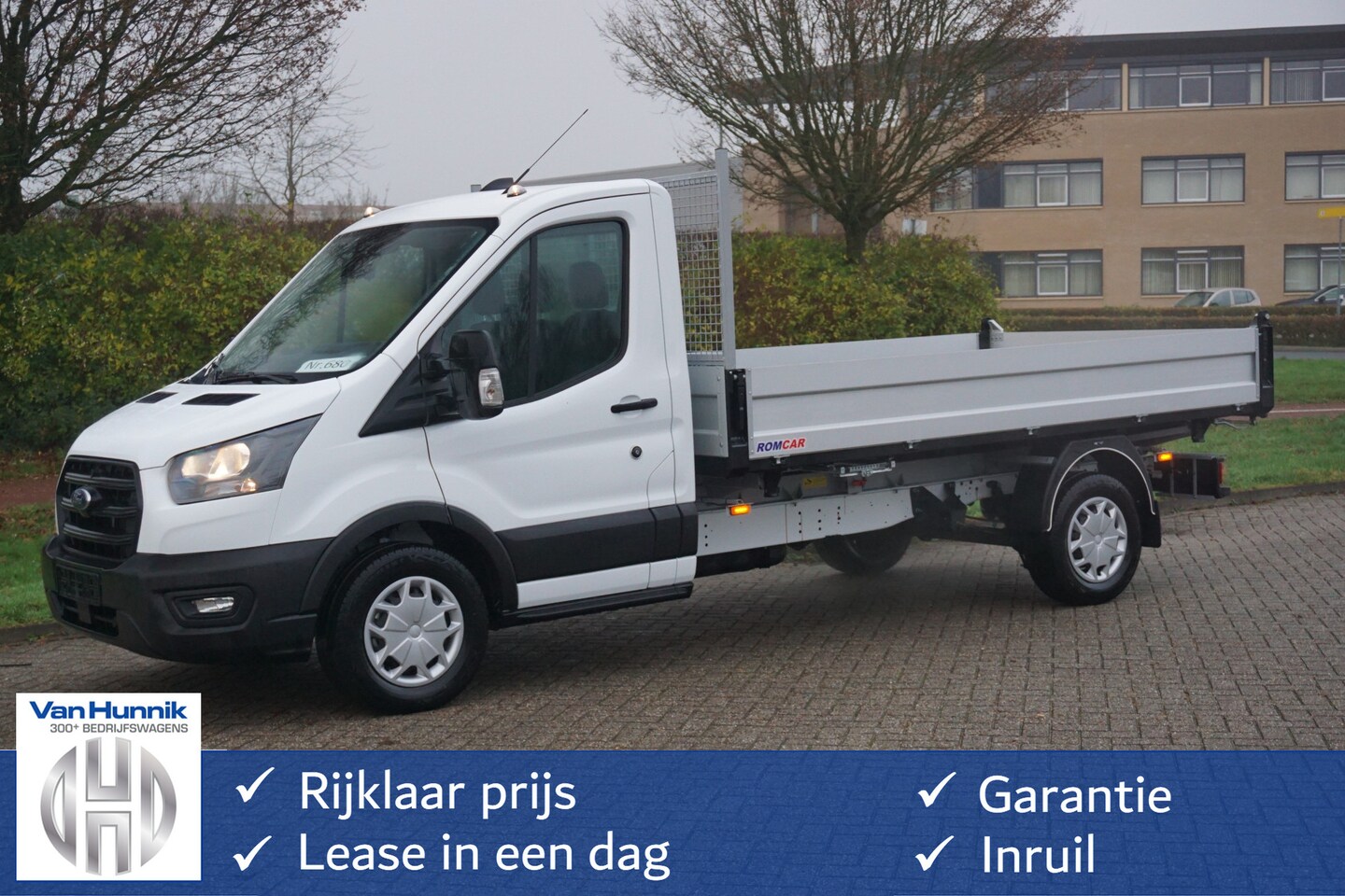 Ford Transit - 350L 3 Zijdige kipper 155PK Trend Airco, Cruise, Bluetooth, Omvormer!! NR. 680 - AutoWereld.nl