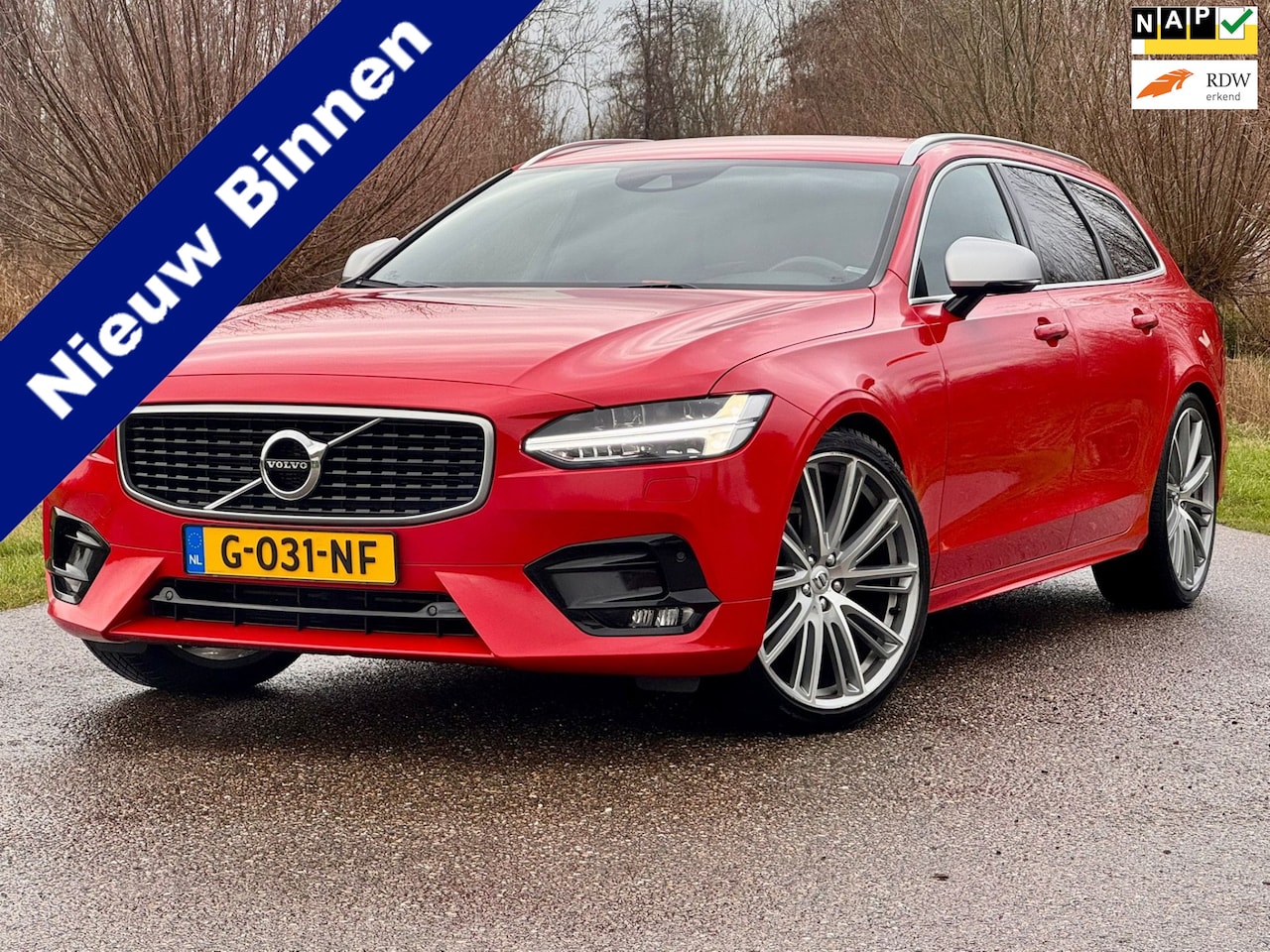 Volvo V90 - 2.0 D4 Momentum D4 R-Design Polestar+ Dealer Onderhouden Navi Clima Trekhaak Unieke auto - AutoWereld.nl