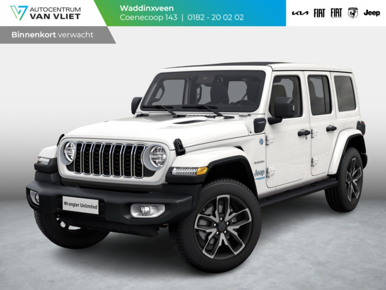 Jeep Wrangler Unlimited - 4xe 380 Sahara | MY25 | Sky One-Touch Power Soft Top | 20" met M+S banden | Geel kenteken - AutoWereld.nl