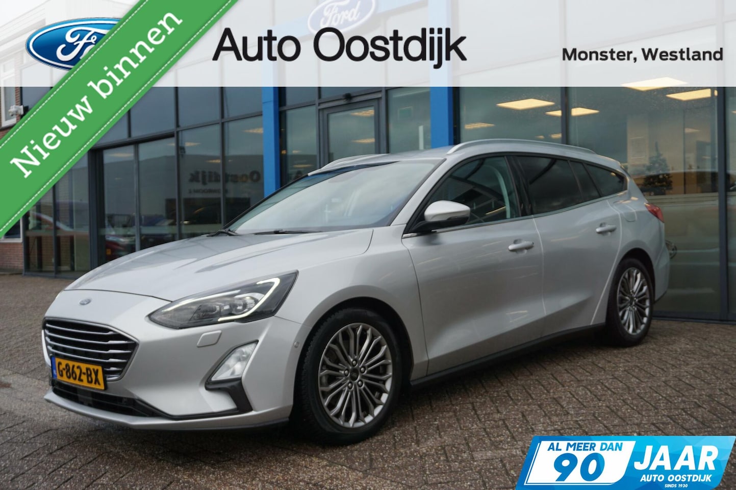 Ford Focus Wagon - 1.0 EcoBoost Titanium 125PK Camera Trekhaak Climate Navi Half Leder Elektrische Stoel Wint - AutoWereld.nl