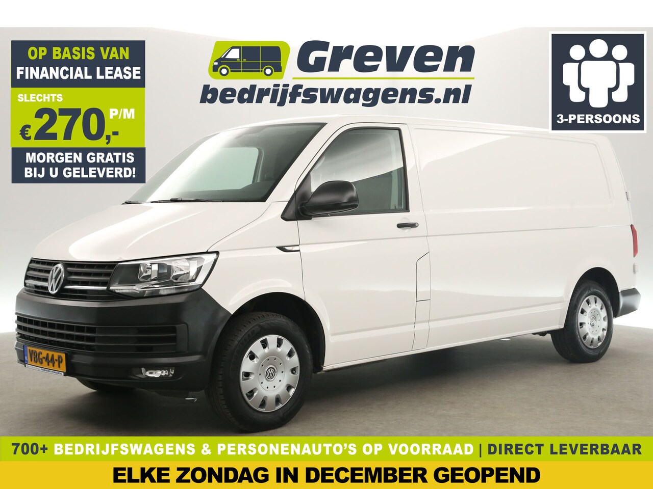 Volkswagen Transporter - 2.0 TDI L2H1 Airco Cruise Carplay Navigatie PDC 3 Persoons Elektrpakket Trekhaak - AutoWereld.nl