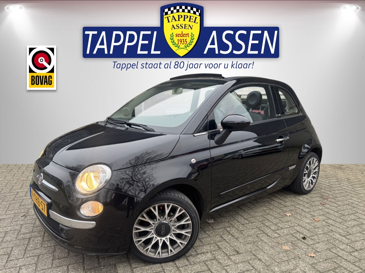 Fiat 500 C - 0.9 TwinAir Lounge/ Airco/ Leder int./16 inch - AutoWereld.nl