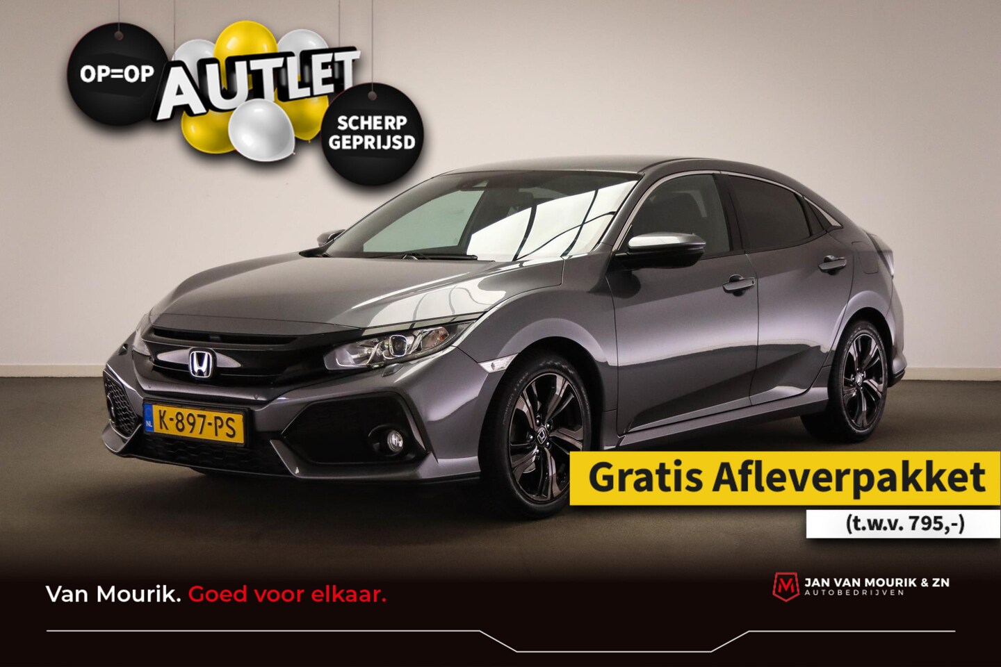 Honda Civic - 1.0 i-VTEC Elegance | CLIMA | STOELVERWARMING | ACC | NAVI | DAB | PDC | CAMERA | 17" | DE - AutoWereld.nl