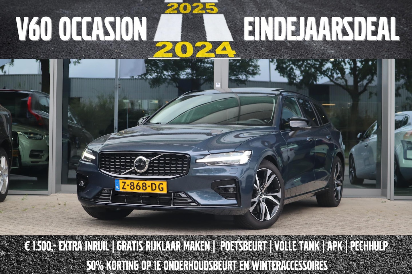 Volvo V60 - 2.0 B4 Plus Dark | Schuif-/ kanteldak| Stoelverwarming voor + achter| Stuurwielverwarming| - AutoWereld.nl