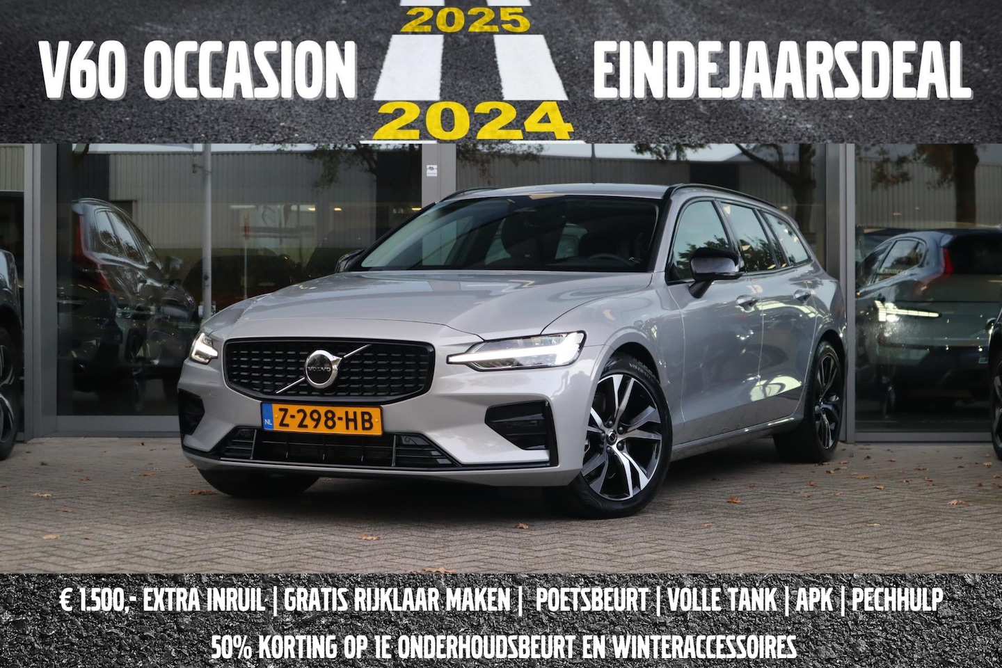 Volvo V60 - 2.0 B4 Plus Dark | Stoelverwarming voor + achter| Stuurwielverwarming| Keyless Entry| All- - AutoWereld.nl