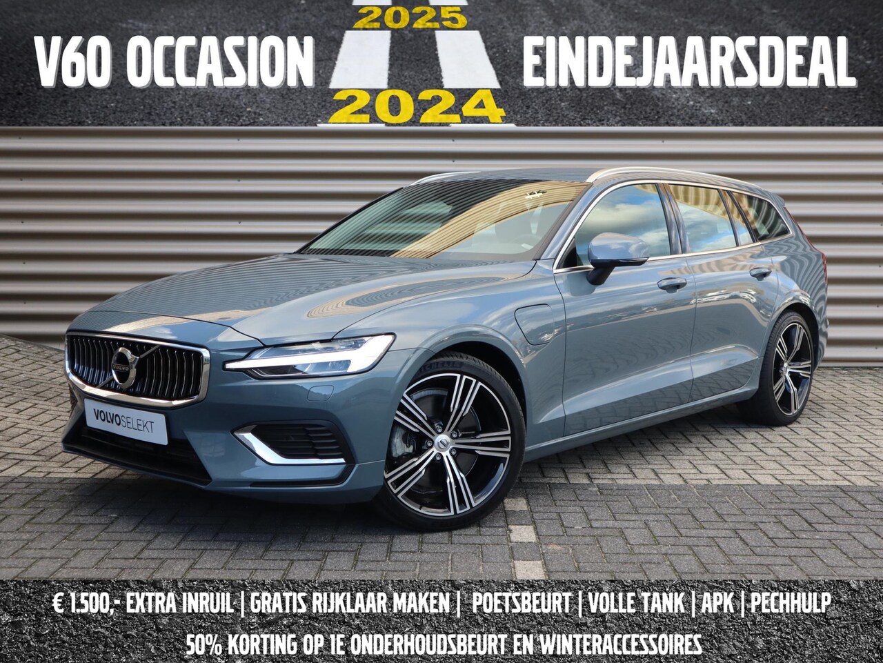 Volvo V60 - T8 Recharge AWD Plus Bright l Adaptieve Cruise Control met Pilot Assist l Elektrisch bedie - AutoWereld.nl