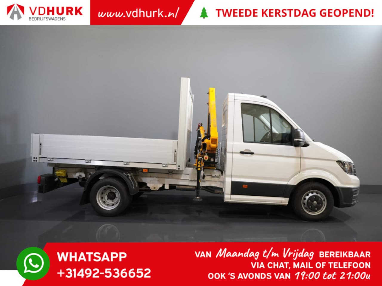 Volkswagen Crafter - 6x 165 pk Effer 352S kraan/ Crane/ Gru/ Grue/ Kran/ Autokran/ Open laadbak/ Dubbel Lucht - AutoWereld.nl