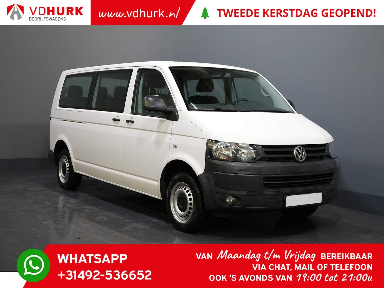 Volkswagen Transporter Kombi - 2.0 TDI 140 pk DSG Aut. L2 Combi BPM Vrij! € 22.922,- Incl. BTW 9 Persoons/ 9 P/ Airco/ Cr - AutoWereld.nl