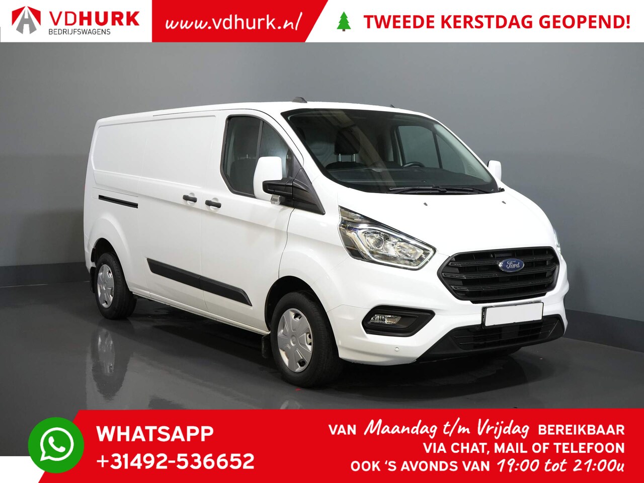 Ford Transit Custom - 2.0 TDCI 130 pk L2 2.8t Trekverm./ Voorruit verw./ Cruise/ PDC V+A/ DAB - AutoWereld.nl