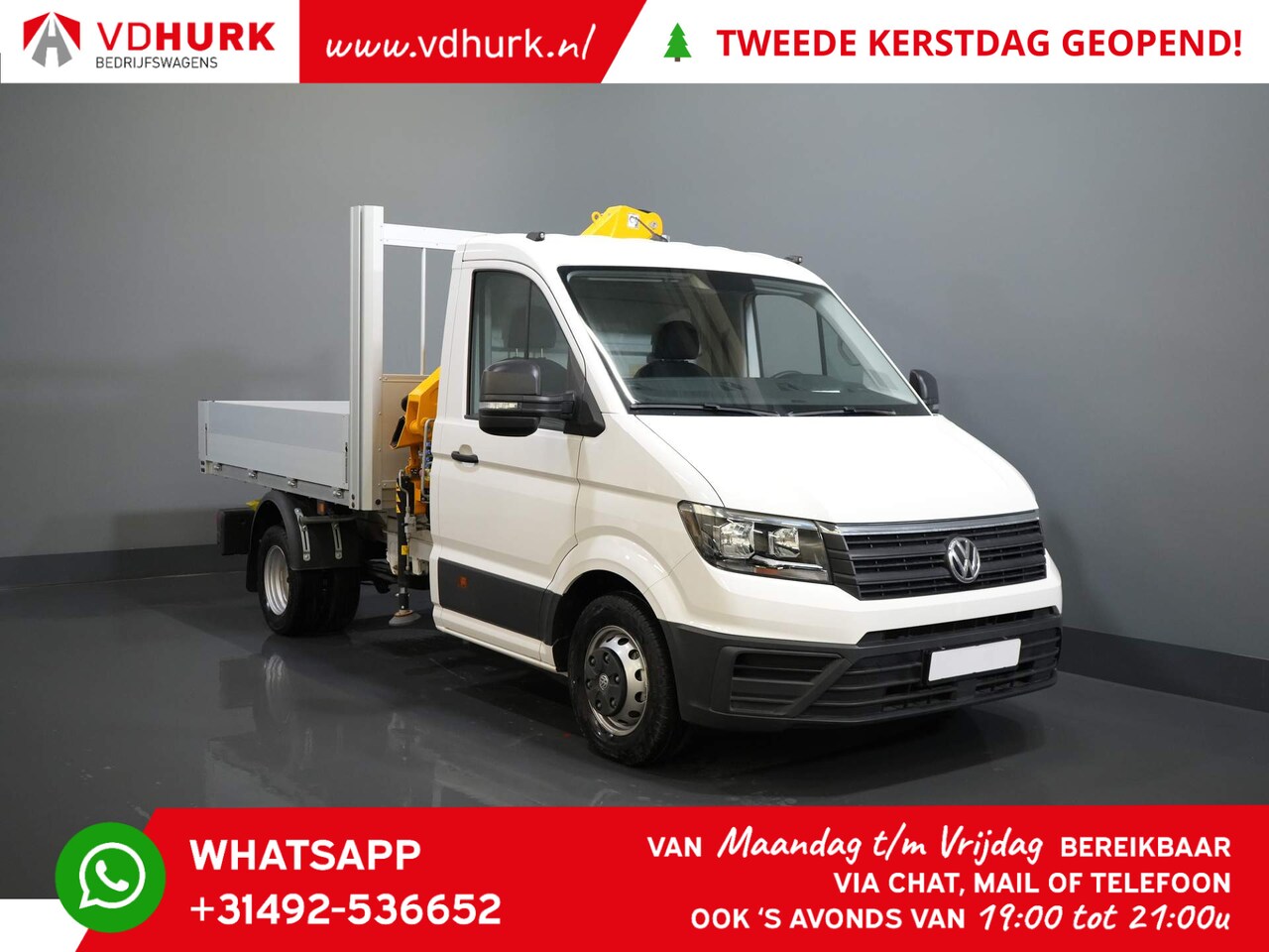 Volkswagen Crafter - 6x 165 pk Effer 352S kraan/ Crane/ Gru/ Grue/ Kran/ Autokran/ Open laadbak/ Dubbel Lucht - AutoWereld.nl