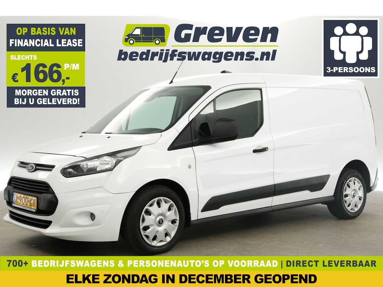 Ford Transit Connect - 1.6 TDCI L2H1 Airco Camera 3 Persoons Crusie PDC Elektrpakket Schuifdeur Trekhaak - AutoWereld.nl