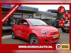 Fiat 500e - CABRIO RED 70 KW- ACTIERADIUS GEMIDDELD 160 KM A RIJ CAMERA- NAVIGATIE- CLIMATE CONTROL