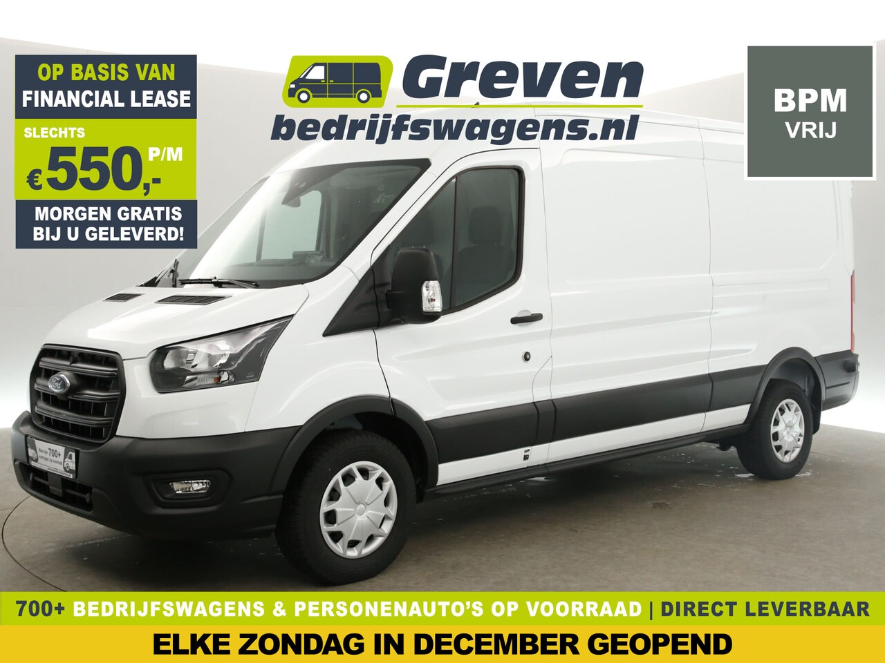 Ford Transit - 350 2.0 TDCI L3H2 | BPM Vrij | 130PK Airco Cruise Carplay PDC Navi 3 Persoons Stoelverwarm - AutoWereld.nl