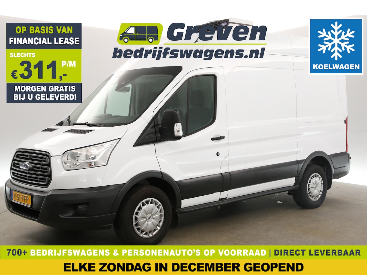 Ford Transit - 350 2.2 TDCI L2H2 155PK 2800KG Trekgew. Koelwagen Airco Cruise PDC Koelauto 3 Persoons Koe - AutoWereld.nl