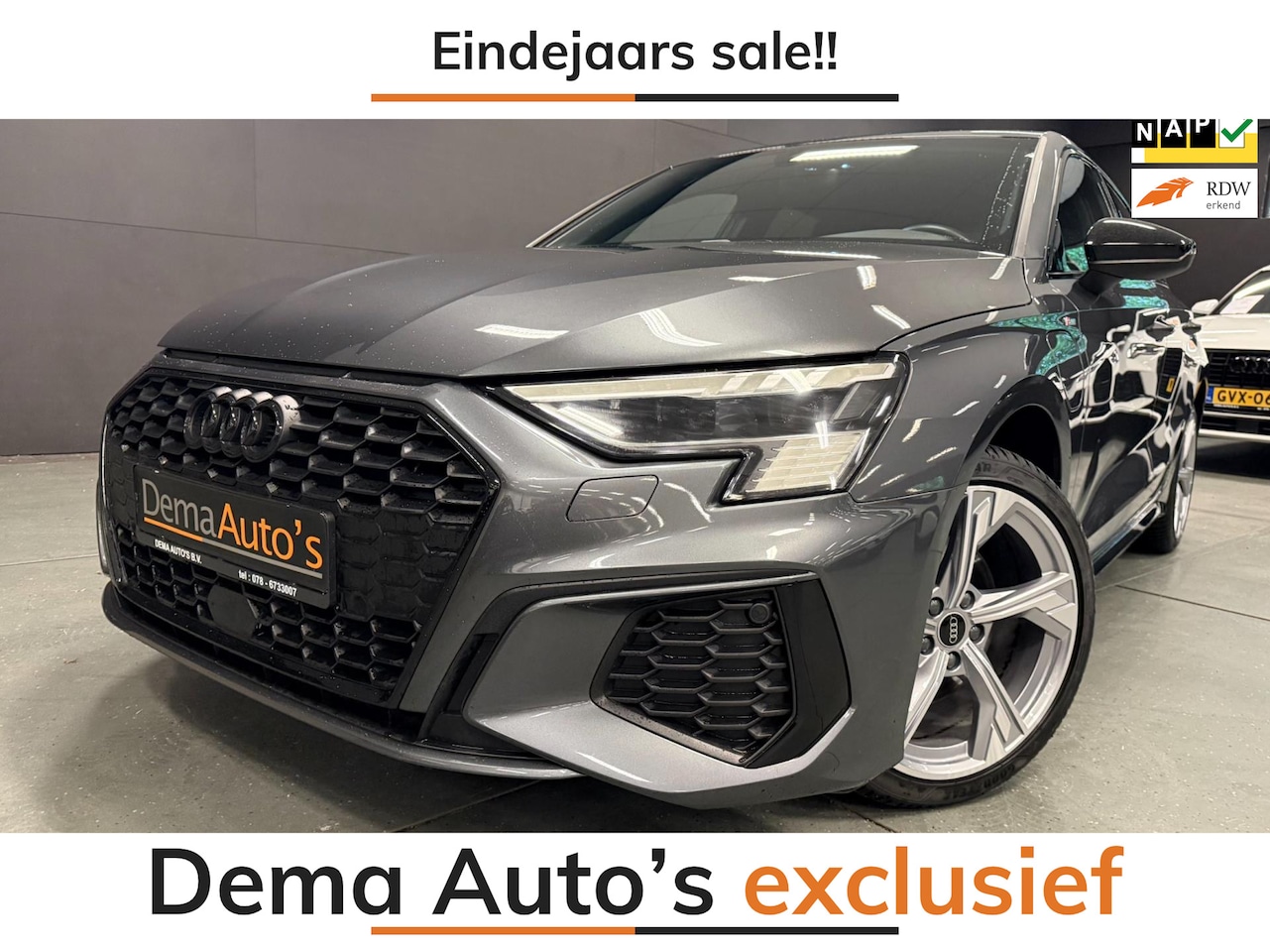 Audi A3 Sportback - 40 TFSI e 3X S-LINE BLACK-LINE SFEERVERL/V-COCKPIT/DAB/CARPLAY/// - AutoWereld.nl