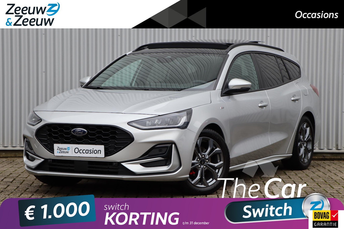 Ford Focus Wagon - 1.0 EcoBoost ST Line X Business Fabrieksgarantie t/m 07-2027 | Schuif/kantel dak | Adaptie - AutoWereld.nl