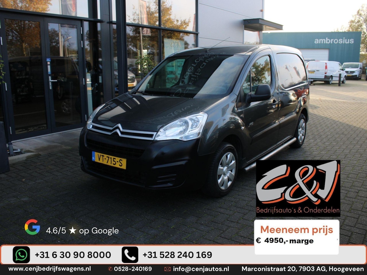 Citroën Berlingo - 1.6 BlueHDI 100 Club S&S airco 119.000 km zijschade 4950,- marge - AutoWereld.nl