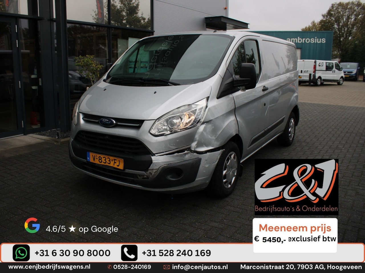 Ford Transit Custom - 290 2.0 TDCI L1H1 Trend airco navi schade 5450,- ex btw - AutoWereld.nl