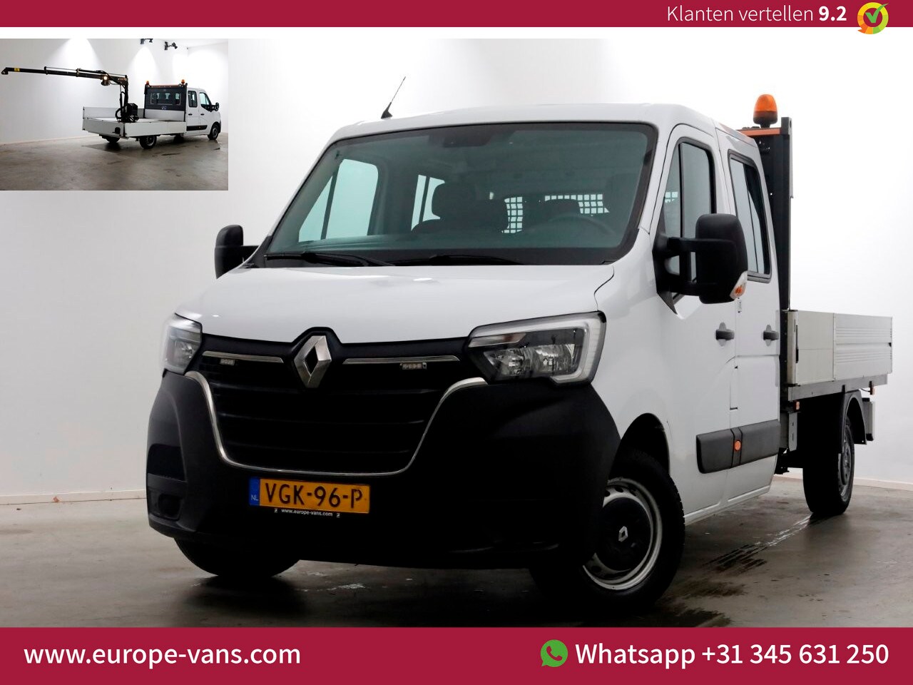 Renault Master - T35 2.3 dCi 135pk L3H1 D.C. Open Laadbak + HIAB Kraan 09-2020 - AutoWereld.nl