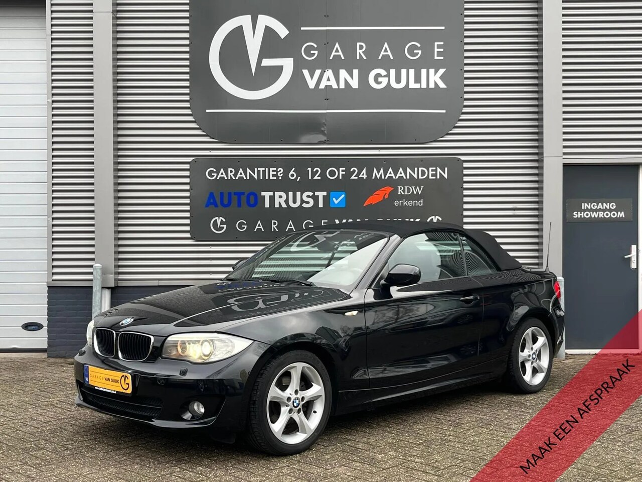 BMW 1-serie Cabrio - 118i 143PK High Executive Automaat,Clima,Cruise,Navi,Leder,Windscherm,Stoelverw.,Xenon,Pdc - AutoWereld.nl