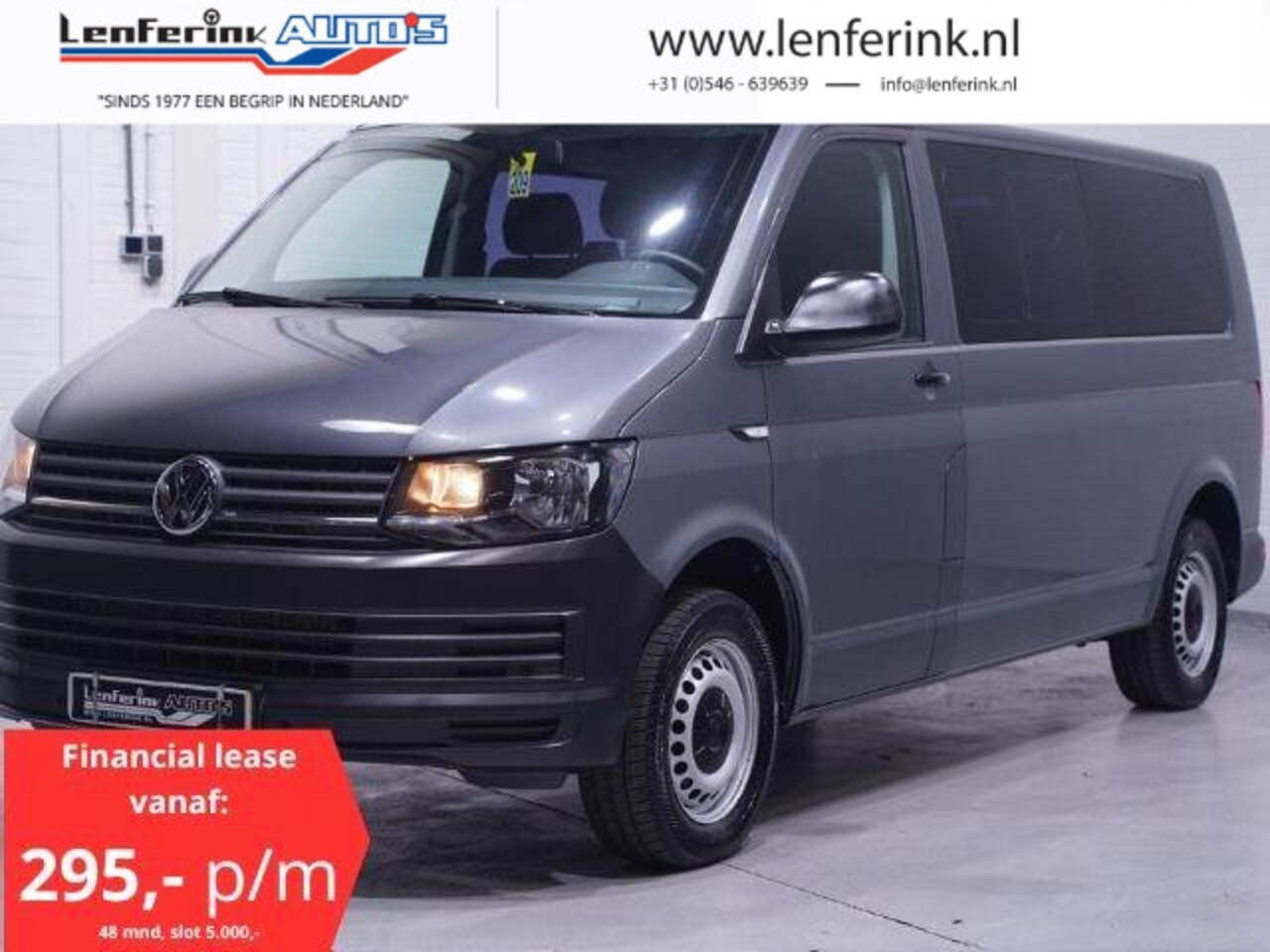 Volkswagen Transporter - 2.0 TDI 150 pk Dubbel Cabine 6-Zits Navi Airco, Trekhaak 2.500 kg, PDC V+A - AutoWereld.nl