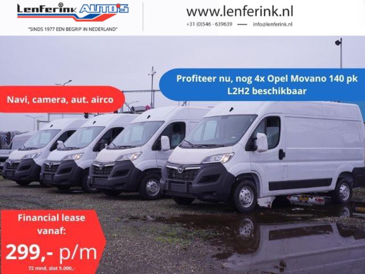 Opel Movano - 2.2D 140 pk L2H2 va 299,- p/mnd Navi, Camera Apple Carplay, Cruise Control, Airco ECC, Nie - AutoWereld.nl