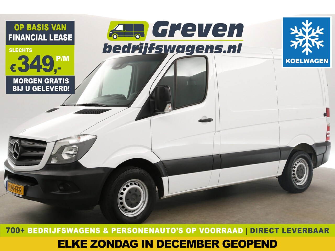 Mercedes-Benz Sprinter - 313 2.2 CDI 325 L1H1 Koelauto Airco 3 Persoons Koelwagen Stoelverwarming Trekhaak - AutoWereld.nl